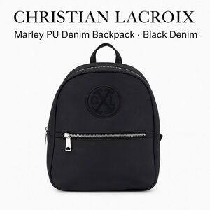 Christian Lacroix Marley PU Denim Backpack – Black Denim